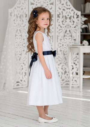 Эмилия нарядное платье бел.синий