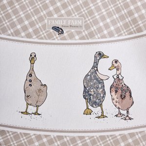 Круглая скатерть "Family Farm" 150 см, 100% хлопок, клетка, твил, пропитка, 1 шт.