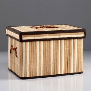 Короб для хранения, с крышкой, складной, 31?21?23 см, бамбук