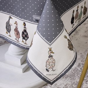 Скатерть FAMILY FARM 110x140 см, 100% хлопок, графитовый цвет, твил с пропиткой, 1 шт.