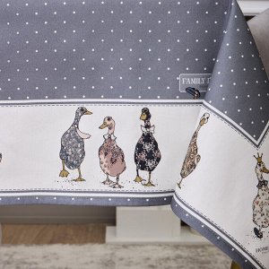 Скатерть FAMILY FARM 110x140 см, 100% хлопок, графитовый цвет, твил с пропиткой, 1 шт.