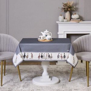 Скатерть FAMILY FARM 110x140 см, 100% хлопок, графитовый цвет, твил с пропиткой, 1 шт.