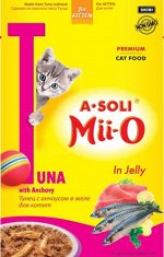 A-Soli  Mii-O  д/котят Премиум пауч Тунец с анчоусом в желе 80гр