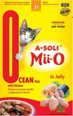 A-Soli  Mii-O д/к Премиум пауч Океаническая рыба с курицей в желе 80гр