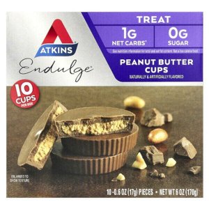 Atkins, Endulge, Арахисовое масло в чашках, 10 штук по 17 г в каждой