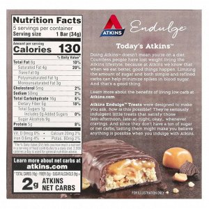 ATKINS, Шоколадные батончики 5 штук по 34 г в каждом