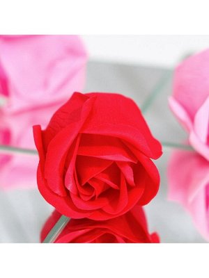 Мыльные розочки, розовые и красные, набор 4 шт.