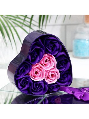 Мыльные розочки, фиолетовые и розовые, набор 11 шт.