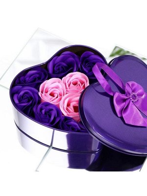 Мыльные розочки, фиолетовые и розовые, набор 11 шт.