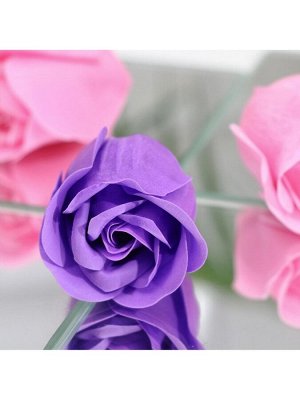 Мыльные розочки, фиолетовые и розовые, набор 11 шт.