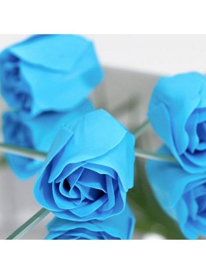 Мыльные розочки, синие, набор 6 шт.