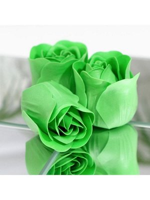 Мыльные розочки, зелёные, набор 3 шт.
