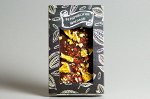 Тёмный бельгийский шоколад с кусочками апельсина, перцем чили и фисташками