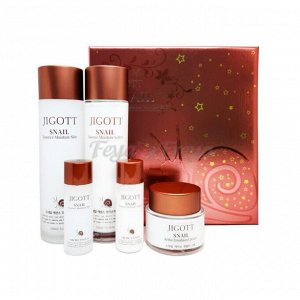 JIGOTT SNAIL ESSENCE MOISTURE SKIN CARE Увлажняющий набор для лица  с муцином улитки 3SET