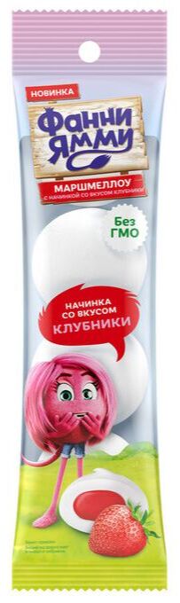 ФРУТОНЯНЯ Зефир жевательный Маршмеллоу с клубникой 20г