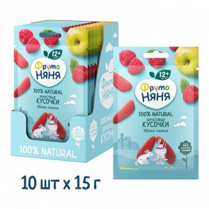 ФРУТОНЯНЯ Фруктовые кусочки 15г яблоко-малина