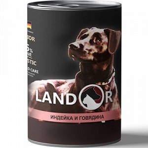 Landor конс 400гр д/щен всех пород Индейка/Говядина
