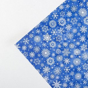 Бумага упаковочная глянцевая «Снежный вальс», 50 ? 70 см