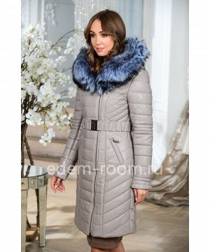 Зимнее пальто из искусственной кожиАртикул: EN-1905-2-90-SR-CH