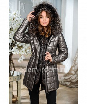 Модная зимняя куртка из экокожиАртикул: EN-1912-2-75-BR-CH