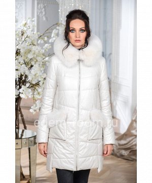 Белая куртка из эко-кожиАртикул: NS-1722-2-90-BL-P