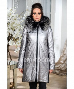 Зимняя куртка- пальто из экокожиАртикул: NS-801-20-100-SR-CH