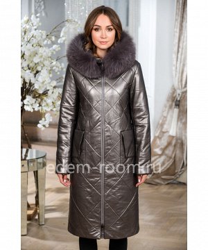 Теплое пальто из эко-кожиАртикул: NS-1806-2-110-BR-P