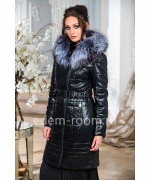 Зимнее пальто из эко-кожиАртикул: EN-26867-2-95-CH-CH