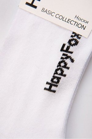 Высокие спортивные носки женские однотонные на каждый день, цвет белый черная полоска