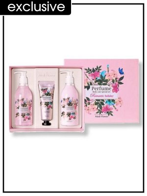 Набор средств для ухода за телом c цветочным ароматом Medi Flower Body Care Special Set Perfume Romantic Holiday, 300/300 мл /80 гр