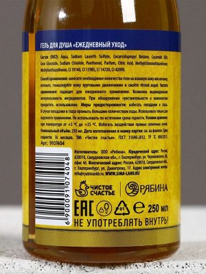 Подарочный набор ЧИСТОЕ СЧАСТЬЕ «23 февраля: Настоящий мужчина»: гель для душа 250 мл и мочалка для тела