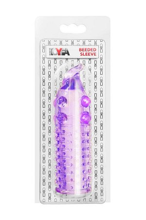 Насадка на пенис с шариками TOYFA Basic, TPE, фиолетовый, 13 см