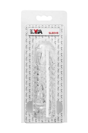 Насадка на пенис с дополнительной стимуляцией TOYFA Basic, TPE, прозрачный, 13 см