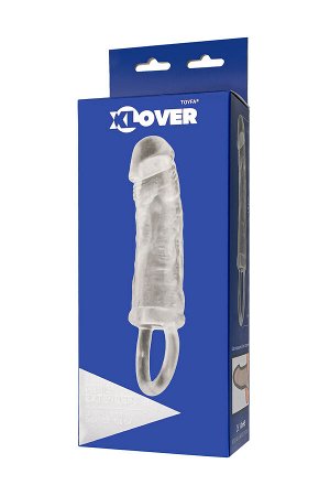 Насадка на пенис с кольцом XLover by TOYFA Increase+ для увеличения размера,  TPE, прозрачный, 14 см