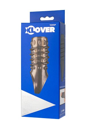 Насадка на пенис сквозная XLover by TOYFA, TPE, черный прозрачный, 10,5 см