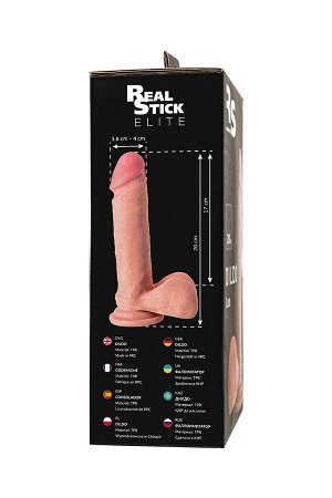 Реалистичный фаллоимитатор RealStick Elite Leo, TPR, телесный, 20 см