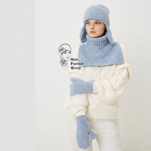 ТОМАСА к-т ушанка, снуд, варежки женские, светло-голубой