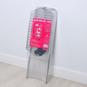 Этажерка напольная 4-х секционная Доляна, на колёсиках, 50x27x79 см, хром