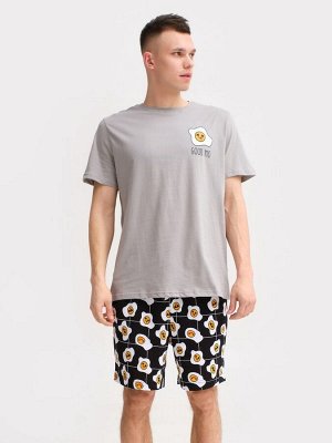 Пижама мужская KAFTAN "Good mo" размер, серый/черный
