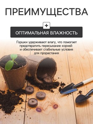 Набор для рассады: торфяной горшок 6x6 см, кассета на 40 ячеек, Greengo