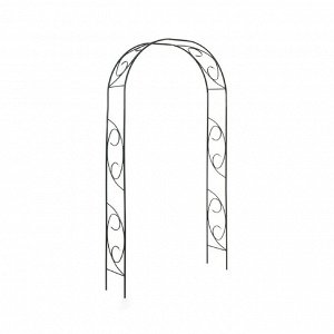 Арка садовая, 250x120x30 см, для вьющихся растений, металлическая, зелёная, «Узор-1»