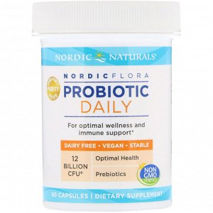 Nordic Naturals, Nordic Flora Probiotic Daily, 12 Billion CFU, 60 Capsules