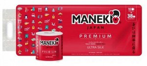 Maneki Бумага туалетная "Maneki" RED (красная) 3 слоя, 214 л., 30 м, гладкая, без аромата, 10 рулонов в упаковке
