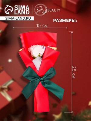 Новогодняя мыльная белая роза