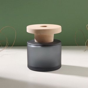 Диффузор для эфирных масел с крышкой "Серая дымка" матовый 140 мл 7х7х8,6 см