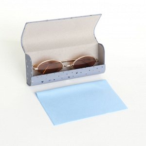Футляр для очков на хлопушке, длина 15,5 см, цвет голубой