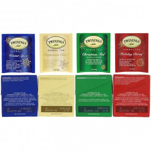 Twinings, Seasonal Tea Variety Pack, Special Edition, Holiday, 4 Boxes, 20 Tea Bags Each