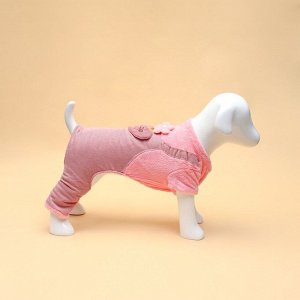 Комбинезон "Love", размер L (ДС 35 см, ОГ 45 см, ОШ 35 см), розовый