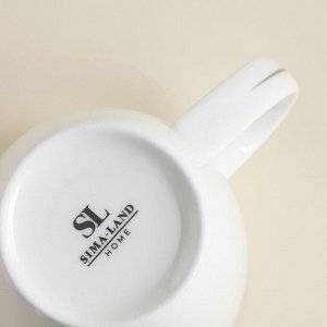 Sima-Land Home Кружки SL Home «Каскарон», 380 мл, 11.8x8.5x10.4 см, набор 2 шт., костяной фарфор, белые