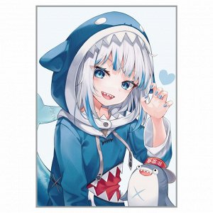 NR-178 Картина (Гура Гавр девочка-акула) Алмазная мозаика 29.5x20.5см, 21 цвет